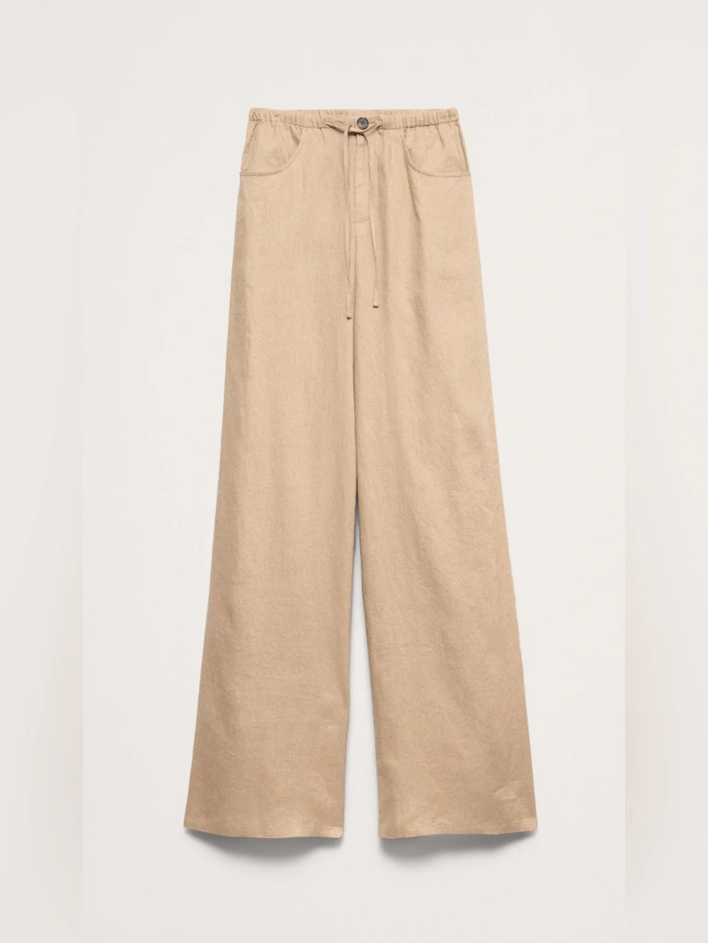 BANANA REPUBLIC THE STUDIO WIDE-LEG DRAWSTRING PANT IN LINEN